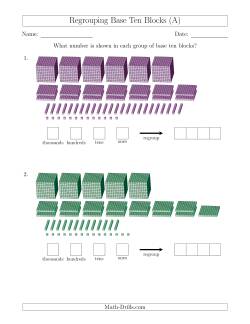 Representing Numbers with Base Ten Blocks that Require Regrouping