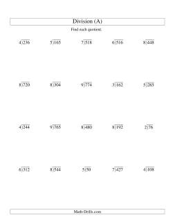 Long Division - One-Digit Divisor and a Two-Digit Quotient with No Remainder