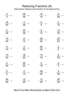 Reducing Fractions to Lowest Terms