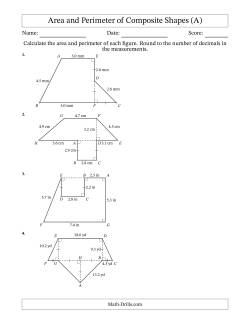 Calculating the Area and Perimeter of Composite Shapes including Triangles, Rectangles, Parallelograms and Trapezoids