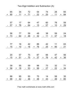 Adding and Subtracting Two-Digit Numbers