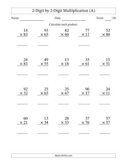 Multiplying 2-Digit by 2-Digit Numbers