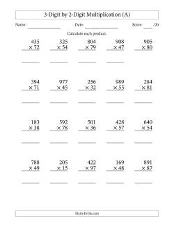 Multiplying 3-Digit by 2-Digit Numbers