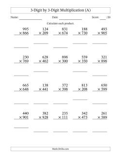 Multiplying 3-Digit by 3-Digit Numbers